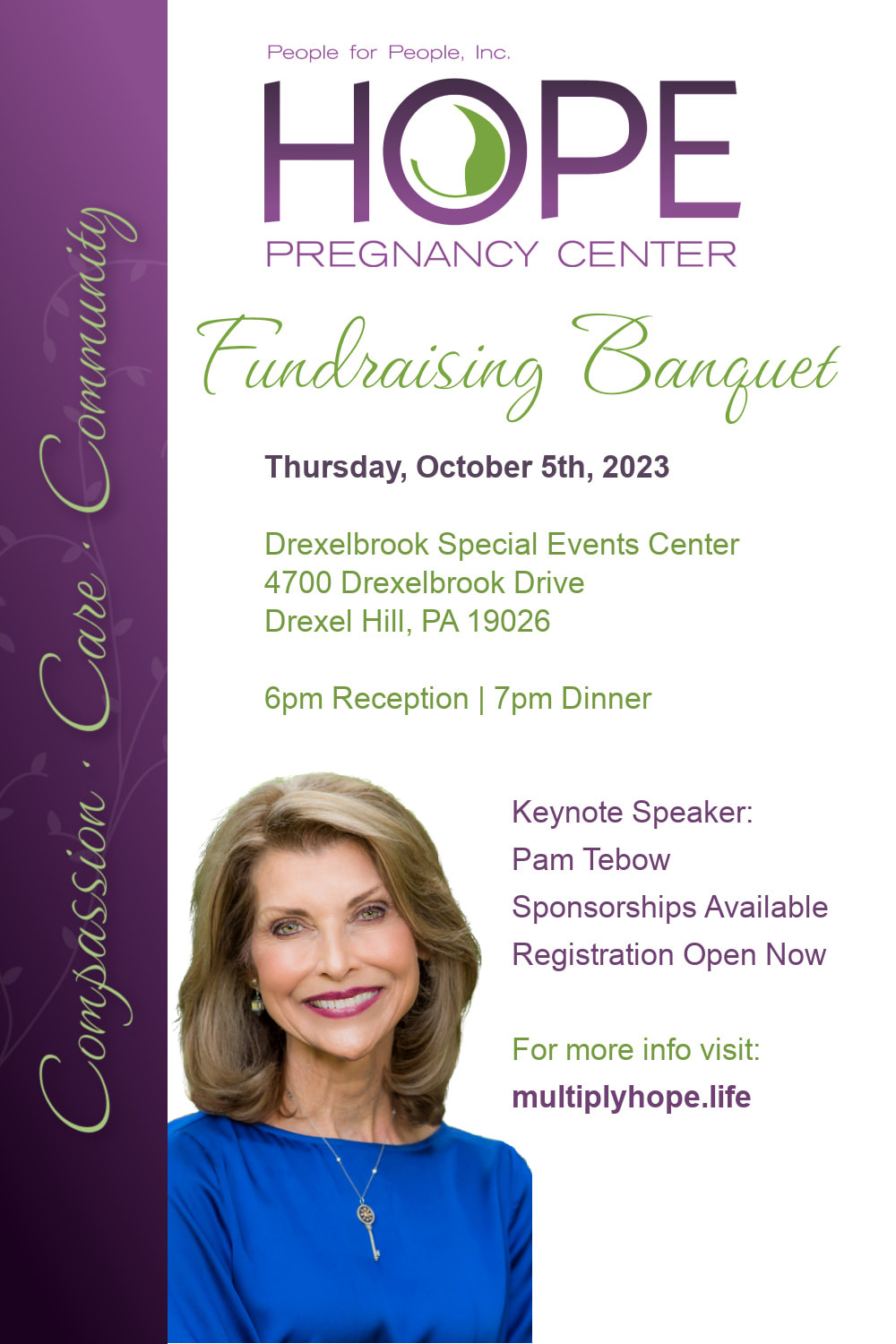 Invitation to the HOPE Pregnancy Center's Fundraising Banquet Sept. 29th, 2022